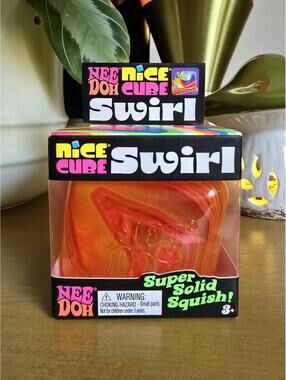 NIB Needoh Nice Cube Swirl Orange/Pink #2